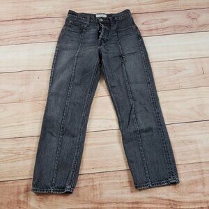 Levis Jeans Women 26 Black Altered Straight High Rise Denim Charcoal Wash Ladies